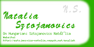 natalia sztojanovics business card